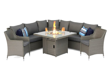 #2035 - 🔥 Florida Large Corner with Armchairs & Fire Pit Table 🔥